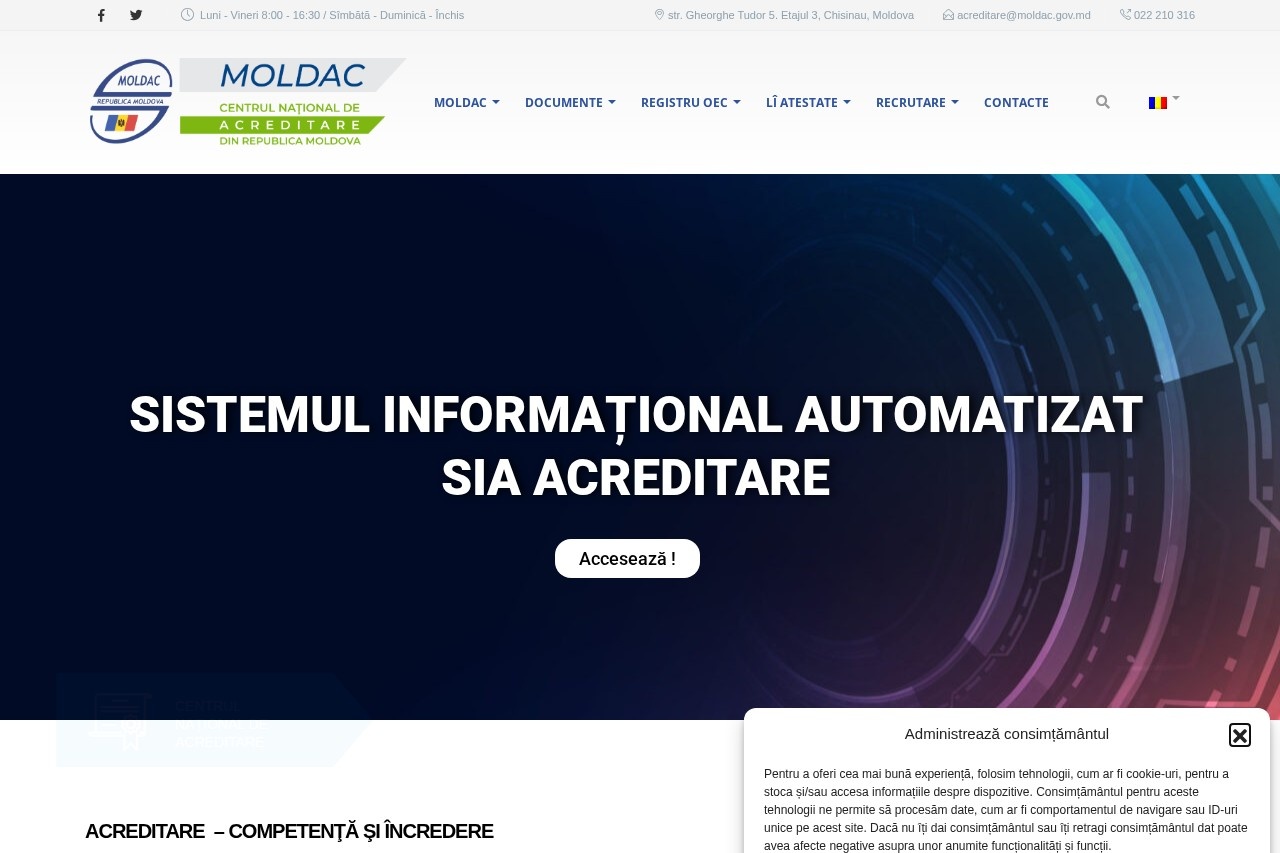 Centrul Național de Acreditare – screenshot desktop