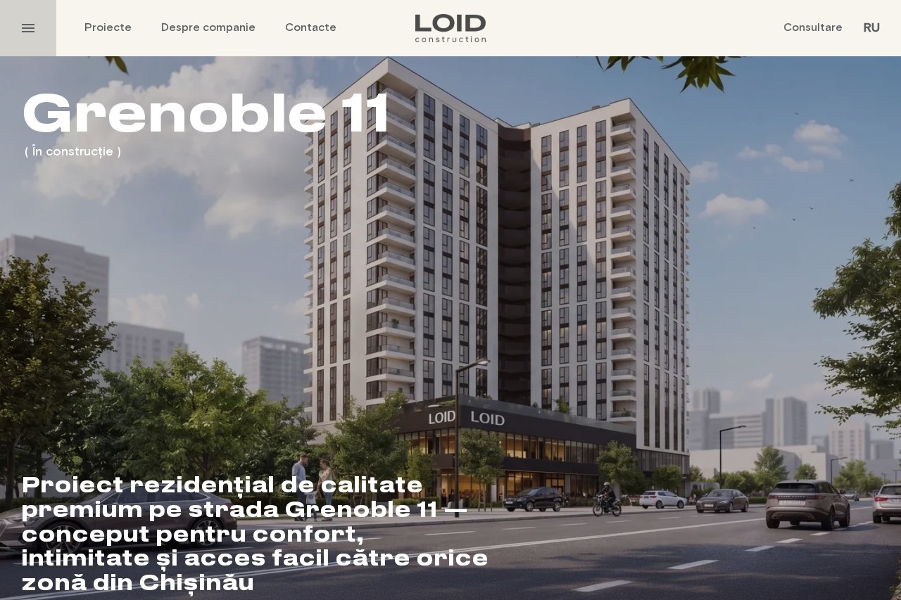 LOID Construction – ansambluri rezidențiale în Chișinău – screenshot desktop